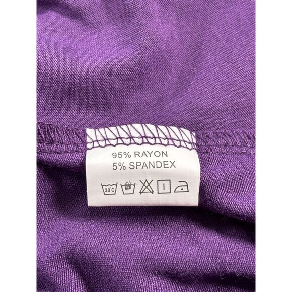 Vislily Plus Size Purple Button-Front Tunic Top Rayon/Spandex - Picture 6 of 10